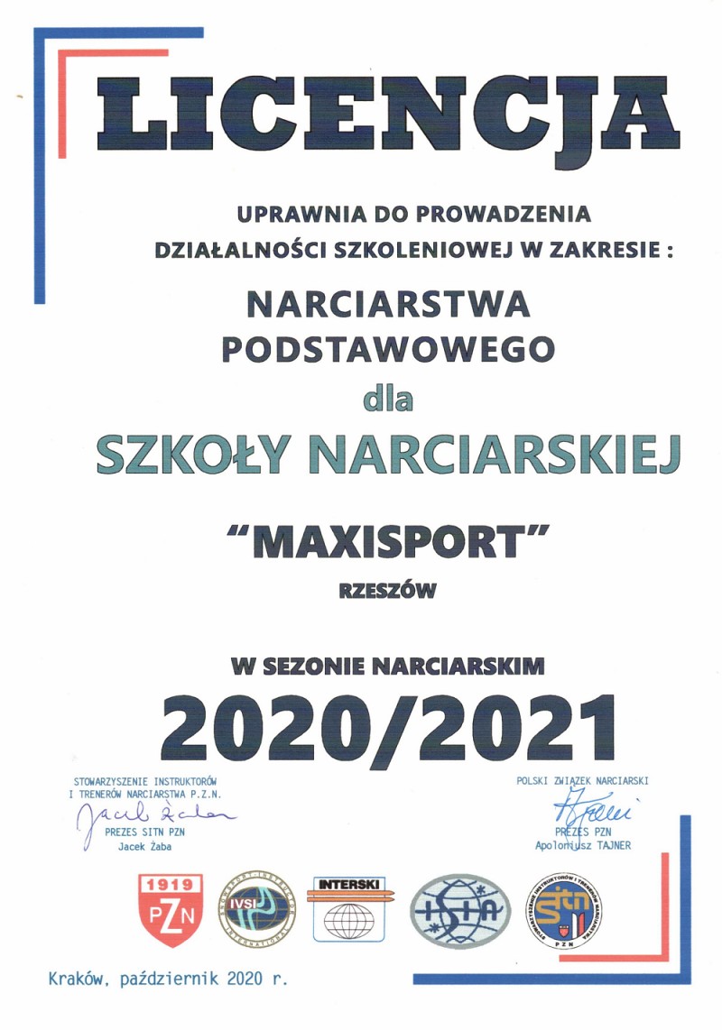 Maxisport Rzeszów Licencjonowana szkoła narciarska